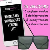 Wholesale Sunglasses Vendor List